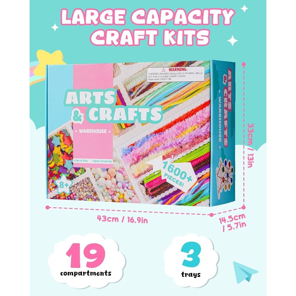 Wowood Arts and Crafts Kit for Kids - Over 1600 Pieces of DIY Craft Supplies! - Picture 2 of 5